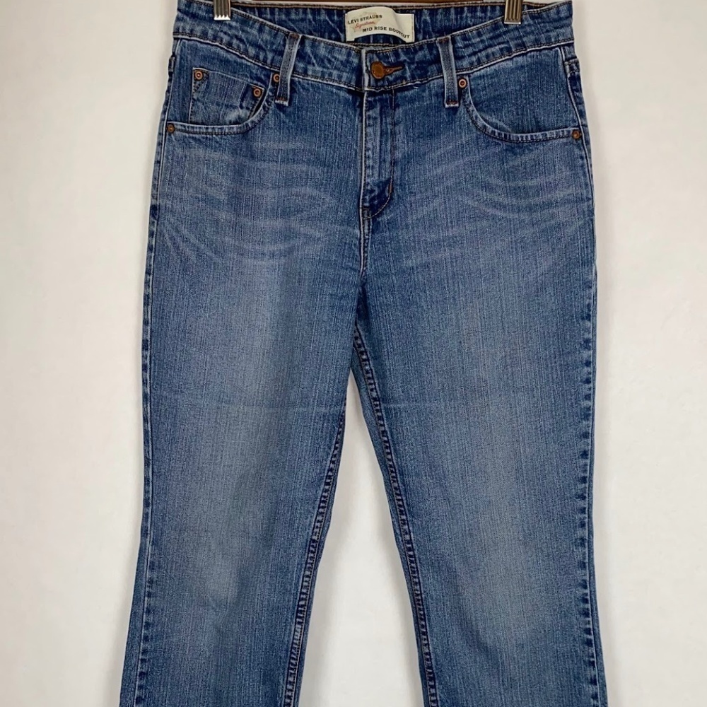 Levi Strauss Signature Mid Rise Bootcut Denim Blue Jeans Misses size 10L EUC